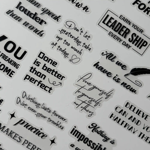 Motivational quotes on a white background