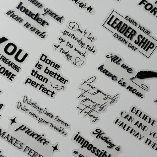 Motivational quotes on a white background