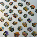 Collection of scenic stickers arranged in a grid on a white background