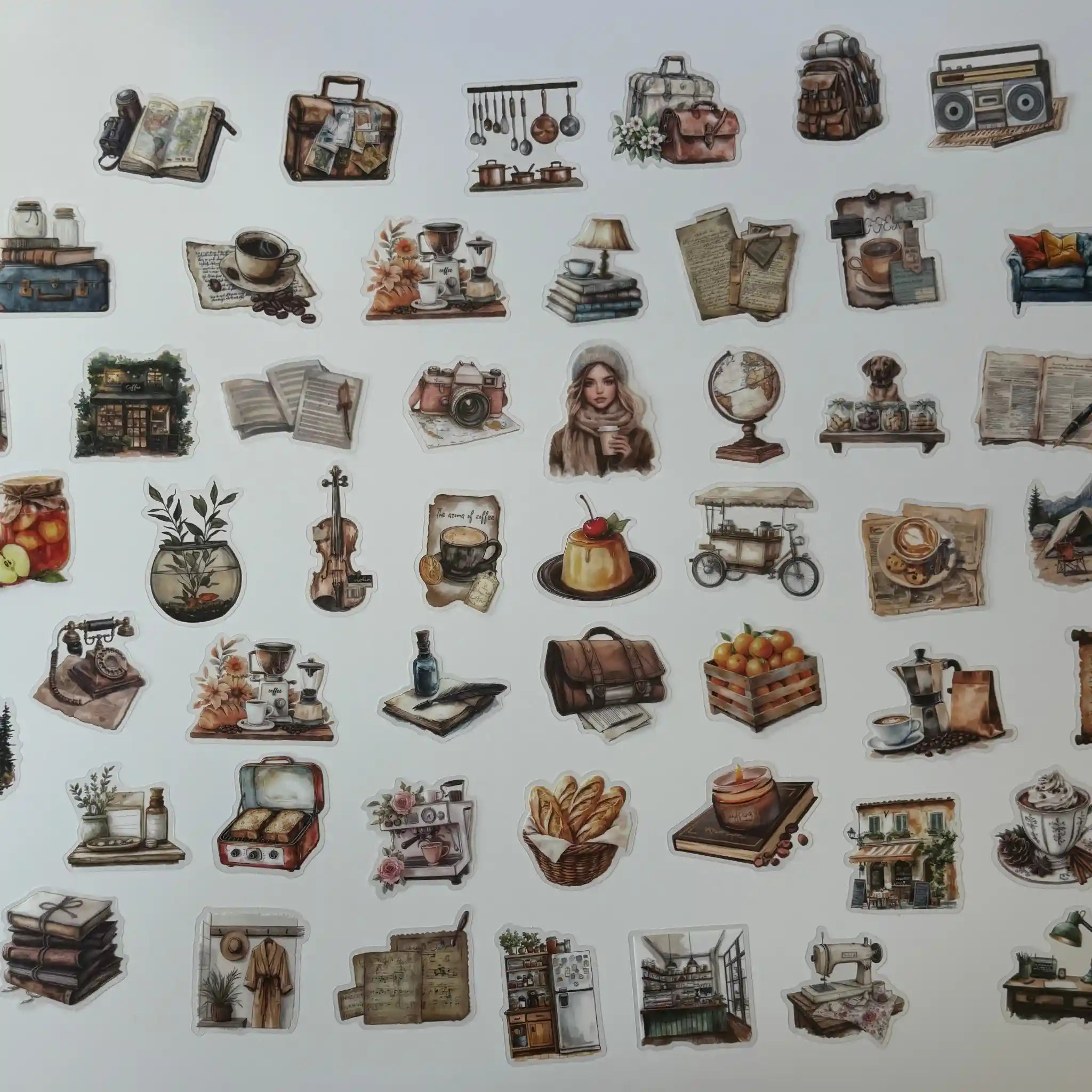 Collection of small illustrations on a white background