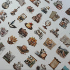 Collection of vintage-style illustrations on a white background