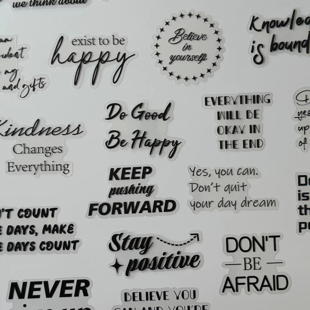 Motivational phrases on a white background
