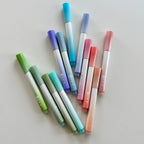 Set of colorful markers on a light background
