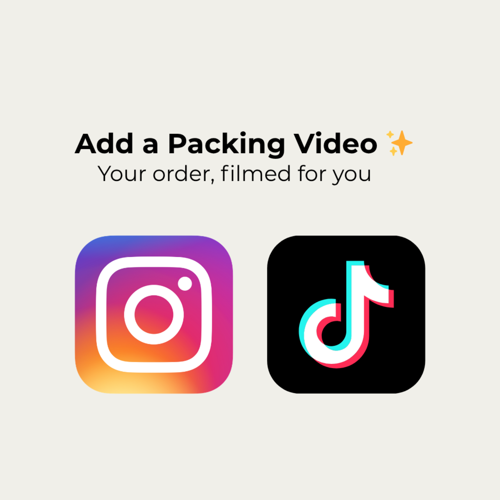 "Add a packing video" announcement